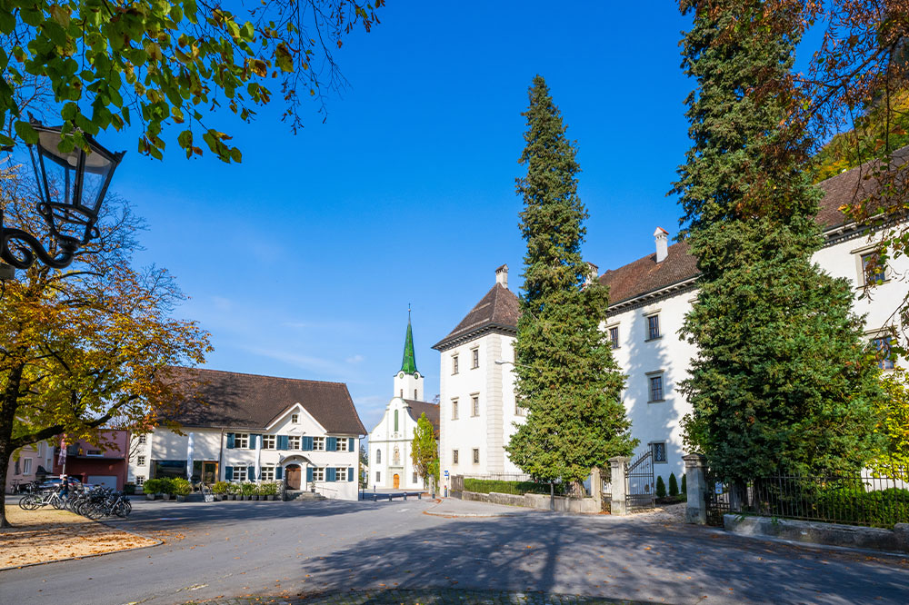 Zentrum von Hohenems in Österreich
